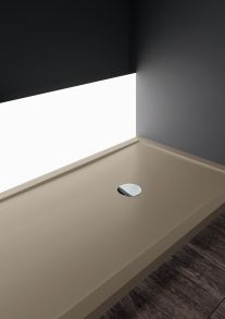 Désign graphique et contemporain pour ce receveur couleur Terre en acrylique renforcé par des barres acier. Dans sa version haute, il permet l'installation de l'évacuation d'eau sans modifier le plancher.. Receveur de douche NOVELLINI Olympic plus en Acrylique,NOVELLINI OL1107011-27, bac de douche couleur Terre L 110 x H 70 - Epaisseur 13 cm 