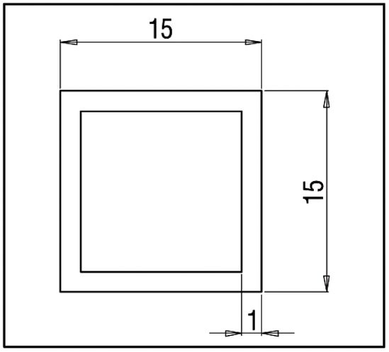 Barre de stabilisation verre-verre  square 15x15 verre-verre. 