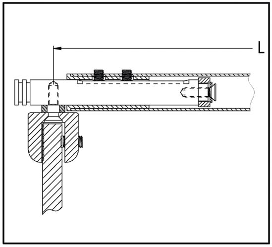 Barre de stabilisation ronde verre-verre télescopique 