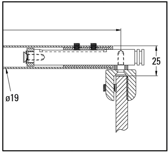 Barre de stabilisation ronde verre-verre télescopique 