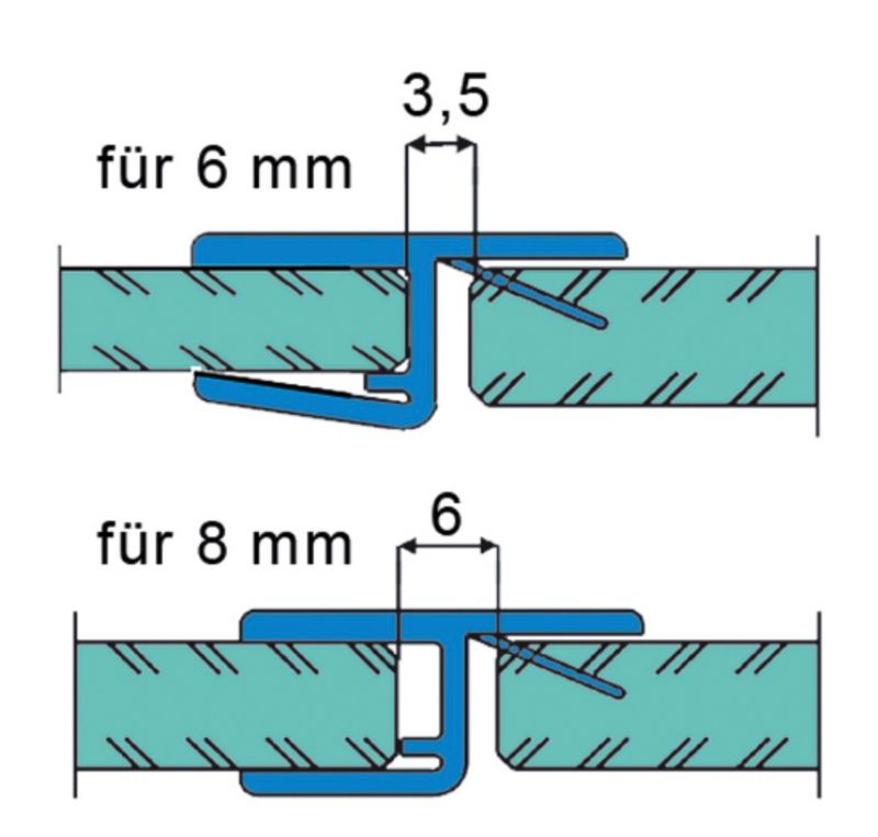 Joint d'étanchéité vertical pour porte de douche (verre 5 mm)