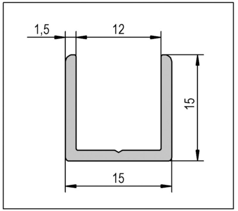 Profilé en U 15x15x1,5 2500mm