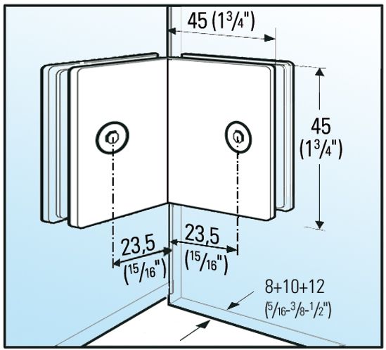 Connecteur Verre-Verre 8-12 mm 90°