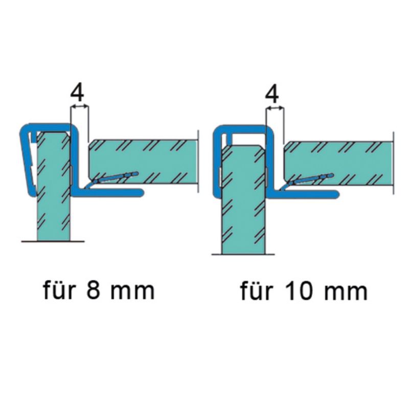 Joint porte/verre fixe 90°