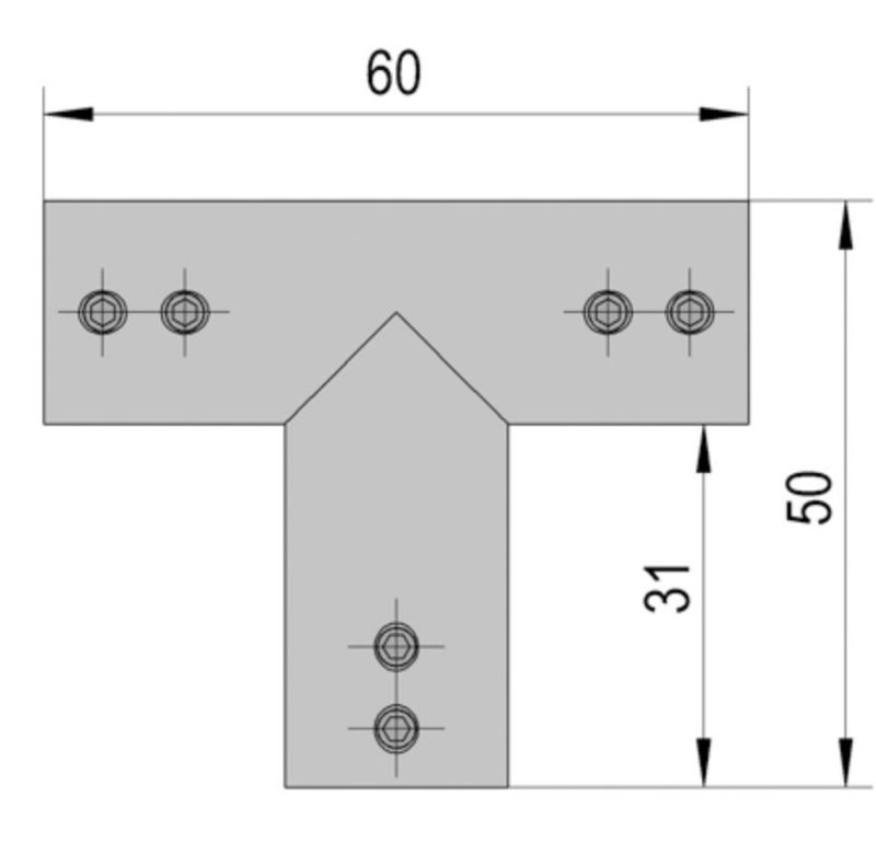 Raccord en T pour Barre de stabilisation ronde  ø12