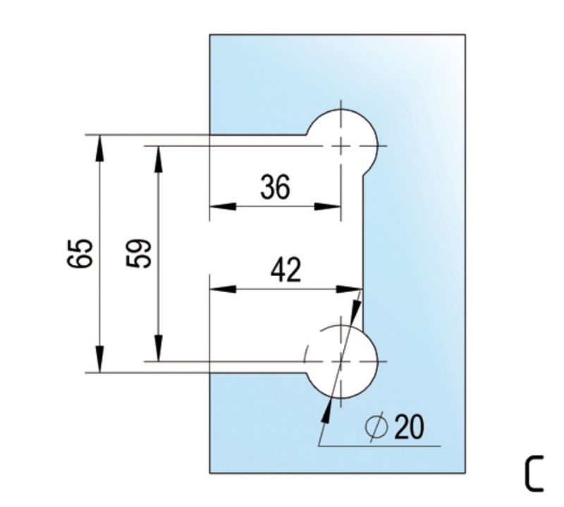 Charnière Santos verre mur 90° (Lot de 2)