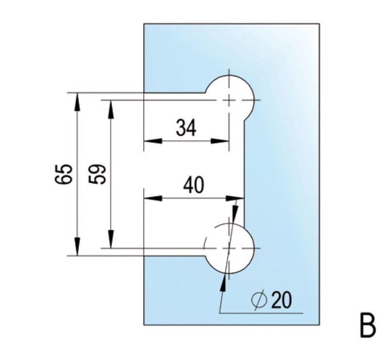 Charnière Santos verre mur 90° (Lot de 2)