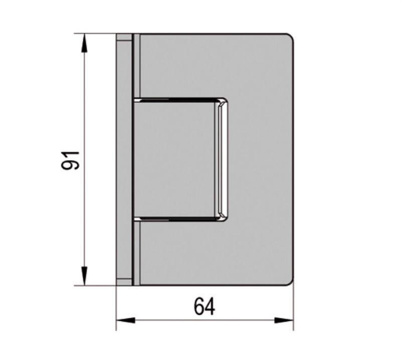 Charnière Santos verre mur 90° (Lot de 2)