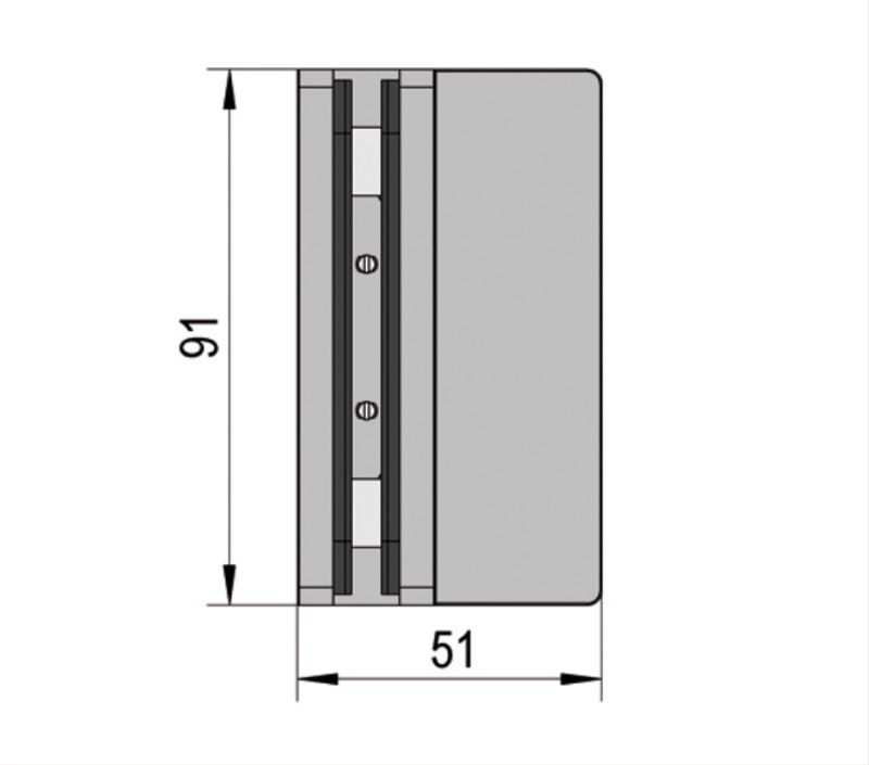 Charnière Santos verre mur 90° (Lot de 2)