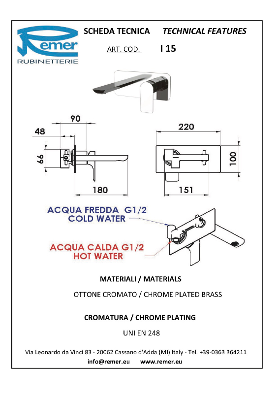 Mitigeur encastrable