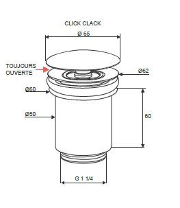 Mitigeur lavabo bec haut mobile ARTIQUE vidage clic clac- chromé