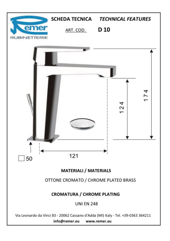 Mitigeur lavabo DRIM chromé - avec vidage