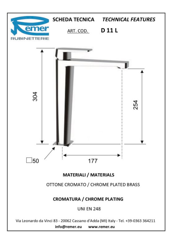 Mitigeur lavabo haut DRIM chromé