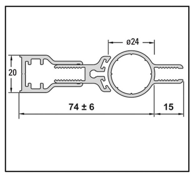 Charnière profilée AQUA 90° BOHLE pour porte de douche 6 mm