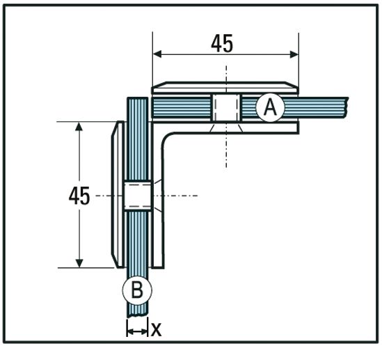 BO5213150 Connecteur Verre-Verre 8-12 mm 90°