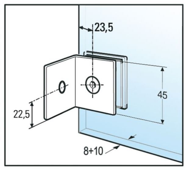 BO5213140 Connecteur Verre-mur 8-12 mm