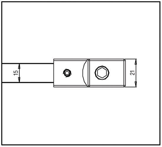 BO5420238 Raidisseur verre - mur 45° - carré 15x15