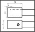 BO5420240 Raidisseur verre - mur 90° - carré 15x15