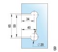 BO5218434 Charnière Santos verre mur 90° (Lot de 2)