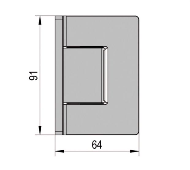 BO5218434 Charnière Santos verre mur 90° (Lot de 2)