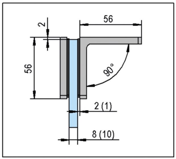 BO5218435 Connecteur Santos Verre-mur 8-10 mm (Lot de 2)