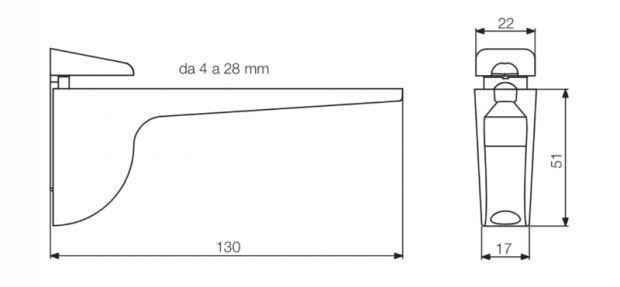 519C Support tablette verre