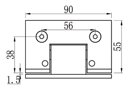 BO5211553 Charnière Bilbao verre mur 90° Premium