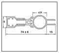 BO5200405 Charnière profilée AQUA 90° BOHLE pour porte de douche 6 mm