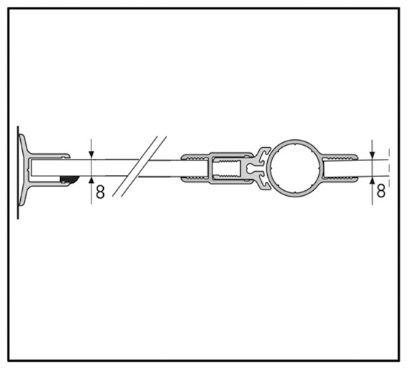 BO5200411 Profilé adaptation pour charnière AQUA 8mm