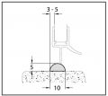 BK69130 Seuil demi rond transparent 1m