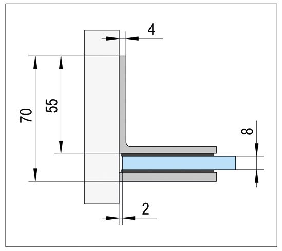 BO5213142 Connecteur Bilbao Verre-mur 8-12 mm