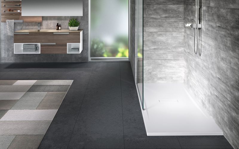 Bac de douche custom 1200x700 mm B.120 mm blanc doux Blanc mat