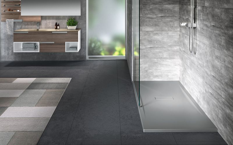 Bac de douche custom 1800x800 mm B.120 mm blanc doux Blanc mat