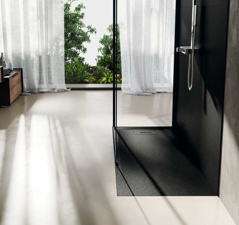 Bac de douche novosolid 1200x900 mm B.3.5 mm noir